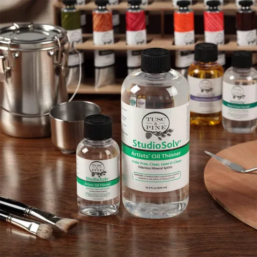 Vista 2 de Tusc & Pine StudioSolv™ Spirits minerales inodoros 33.8 oz (1 litro) - Disolvente espiritual purificado sin olor para aceites adelgazantes
