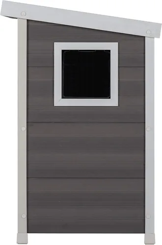 Vista 9 de New Age Pet ECOFLEX - Casa adosada para gatos al aire libre, gris Refugio de gatitos resistente a la intemperie, alternativa de madera espaciosa