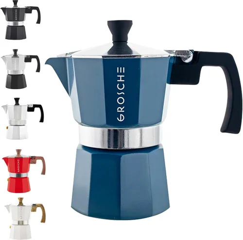 Vista 26 de GROSCHE Milano - Cafetera Moka para estufa, olla de expreso para 3 tazas de café, 5 oz, color negro - Cafetera cubana para estufa, cafetera Moka