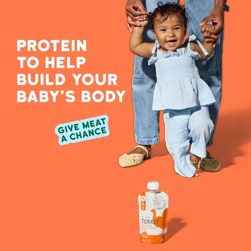 Vista 5 de Serenity Kids Bolsas de comida para bebés a partir de 6 meses, puré hecho con carnes de origen ético y verduras orgánicas, bolsa de 3.5 onzas sin