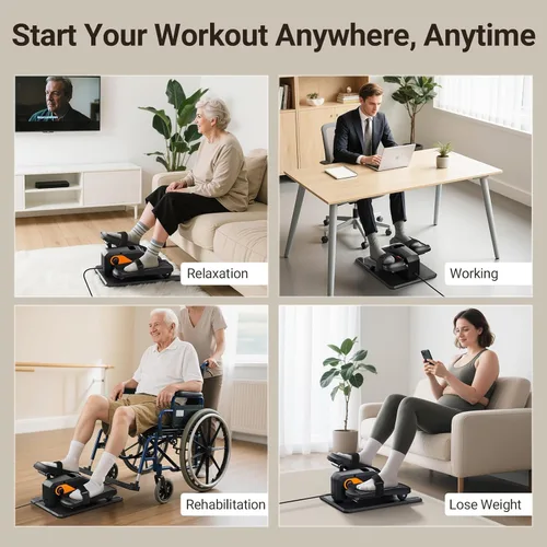Vista 8 de Elliptical Exercise Machine, Under Desk Ellipse Leg Exerciser as Seen on TV, Quiet Electric Seated Pedal Elliptical for Seniors with 12 Adjustable