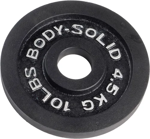 Body-Solid Placa olímpica de hierro fundido de peso individual, pesas libres, placas de mancuernas, agujero estándar de 2 pulgadas para barra