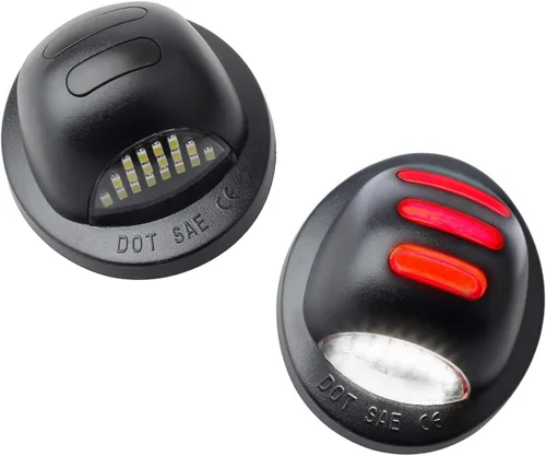Conjunto de luces LED para placa de matrícula con tubo de neón OLED rojo, compatible con Ford F150, F250, F350, F450, F550, Super Duty Ranger