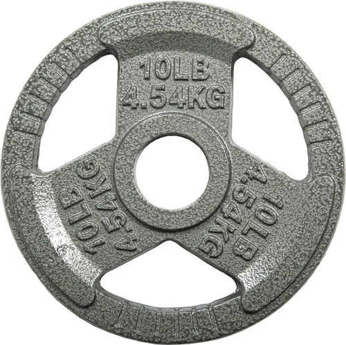 Vista 13 de HulkFit Juego de discos de peso de hierro fundido de 1 o 2 pulgadas con asas de agarre múltiple y revestimiento de esmalte para barras