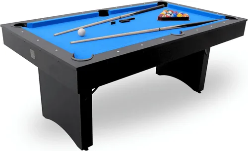 Freetime Fun Mesa de billar de 6 pies, sin montaje, portátil, incluye accesorios para mesas de billar, 2 tacos de piscina, juego de bolas,