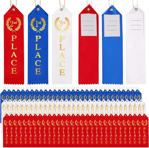 Vista 10 de 36 cintas de premio, cintas de medalla para el 1er, 2, 3er lugar, tarjeta de evento y cuerda incluidas, perfectas para competiciones, eventos