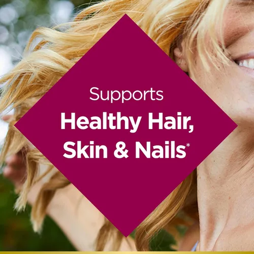 Vista 3 de Nature's Bounty Biotin - Suplemento de 10000 mcg, apoya la salud del cabello, la piel y las uñas, soluciones óptimas para el cabello Vitamina