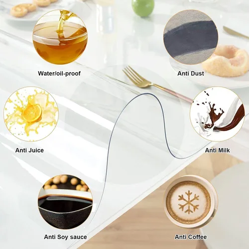 Vista 6 de LovePads - Protector transparente para escritorio, 116 pulgadas de grosor, 14 x 24 pulgadas, protector transparente para escritorio y mesa, cubierta