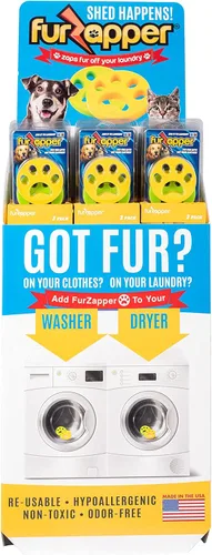 Vista 4 de FurZapper Removedor de pelo de mascotas para lavandería, paquete de 2 – Herramienta reutilizable para quitar pelo de perros y gatos como se ve