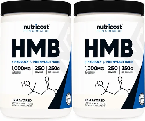 Vista 6 de Nutricost HMB en Polvo (Beta-Hidroxi Beta-Metilbutirato) 250 Gramos - Sin Gluten y Sin OMG