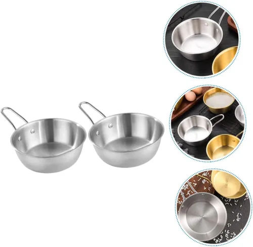 Vista 5 de SHOWERORO Juego de tazones de condimentos de estilo coreano, 2 piezas, mango para cocina coreana, arroz, vino y servir
