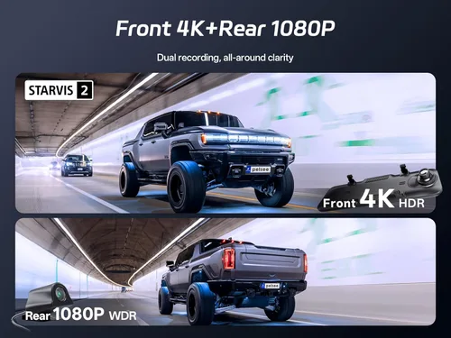Vista 4 de Pelsee S12 Pro Mirror Dash Cam con sensor STARVIS 2, cámara de espejo retrovisor 5.8GHz WiFi, cámara frontal 4K y cámara trasera de respaldo 1080P