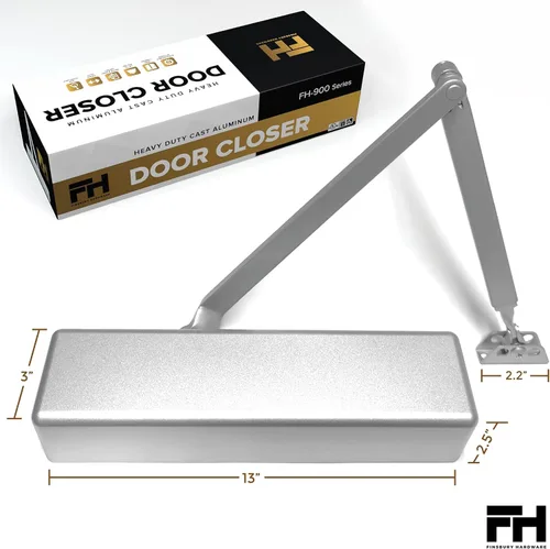 Vista 2 de Finsbury Cierre de puerta comercial automático, resistente, ajustable, de alto tráfico, ANSI/BHMA Grado 1, listado UL, cumple con ADA, cierre