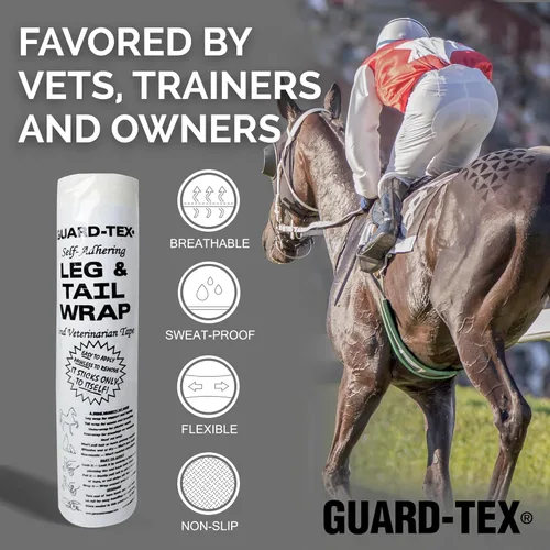 Vista 5 de Envoltura blanca para patas y colas – 3 pulgadas x 30 yardas, autoadhesiva, impermeable, para caballos, perros y otros animales, cinta cohesiva