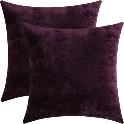 Vista 35 de Jeneoo - Fundas de almohada decorativas rojas brillantes de chenilla suave, fundas de cojín cómodas y sólidas para sofá de sala de estar