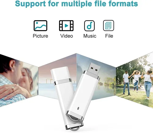 Vista 3 de KEXIN Paquete de 10 unidades flash USB 2.0 Flash Drive Pen Drive Memory Stick blanco