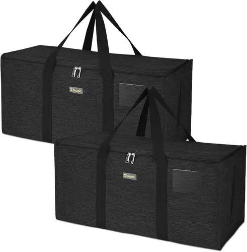 Vista 15 de BALEINE Bolsa de almacenamiento extragrande con cremalleras y asas de transporte, bolsas de mudanza de tela Oxford resistentes para lavandería