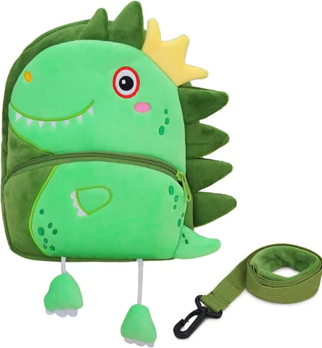 Mochila pequeña de felpa con correa para el pecho para niños pequeños y niñas con correa para el pecho