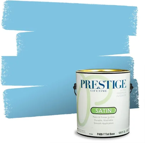 Vista 121 de Prestige Paints. - Base y pintura para exteriores en un solo galón, 1 galón. plano, comparable con Sherwin Williams Topsail.