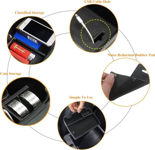 Vista 3 de YOCTM Bandeja de consola central, reposabrazos secundario, caja de almacenamiento compatible con Jeep Compass 2022 2023 2024 2025, accesorios Caja
