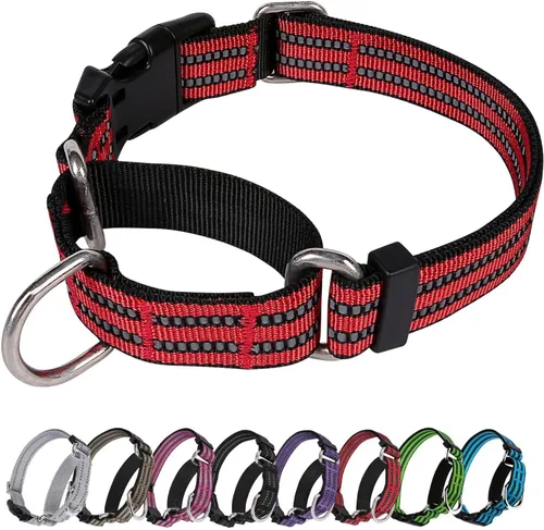 Vista 40 de Martingale - Collar para perro, collar reflectante ajustable de nailon con hebilla de liberación rápida (verde manzana, talla S)