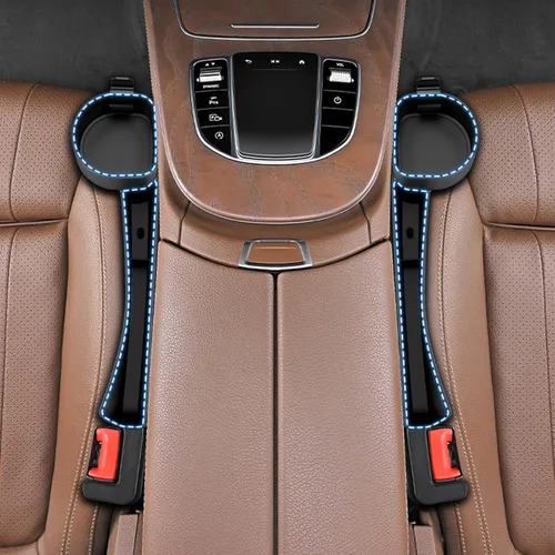 Vista 9 de Relleno de espacio para asiento de automóvil, organizador de espacio de asiento con soporte para teléfono, accesorios para asiento de automóvil