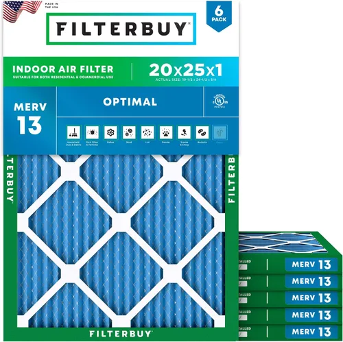 Vista 52 de Filterbuy Filtro de aire 16x25x1 MERV 13 Defensa contra el humo