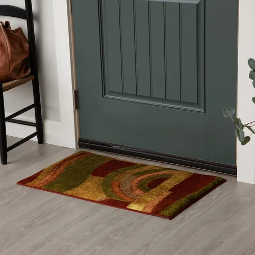 Vista 2 de Mohawk Home New Wave Picasso - Alfombra abstracta de vino, 1 pies 8 pulgadas x 2 pies 10 pulgadas, multicolor