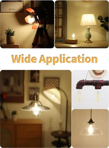 Vista 5 de CRLight Bombilla LED Edison regulable de 8 W, equivalente a 800 lúmenes, 3200 K, blanco suave, E26, vintage, transparente, ST64, bombillas LED