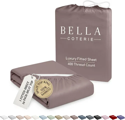 Vista 45 de Bella Coterie - Sábana bajera ajustable de viscosa de bambú de lujo, tamaño individual, 100% cultivada orgánicamente, ultrasuave, refrescante