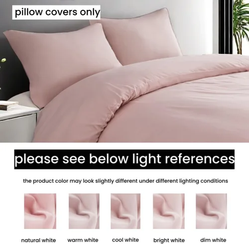 Vista 5 de Mohap Funda de almohada con cremallera, 4 piezas, microfibra cepillada 1800, calidad de hotel, súper suave, no se encoge, no se decolora, color Rosa