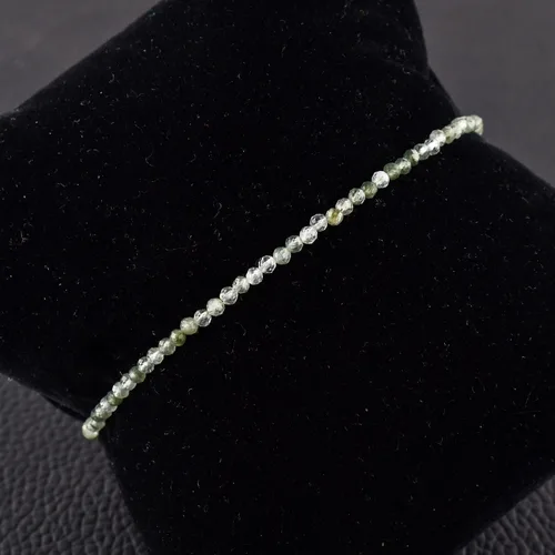 Vista 33 de Natural Gemstone Micro Round Beads Dainty Choker Bangle Bracelet, Handmade Jewelry for Women, Healing Chakra Crystals Silver Plated Chain 8 inch