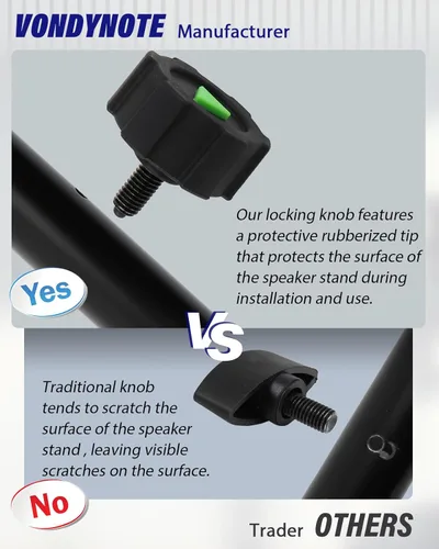 Vista 5 de Juego de 2 barras de montaje de doble altavoz Soporte de horquilla Soporte de altavoz Ancho de poste ajustable