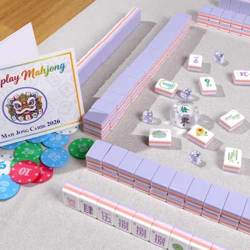 Vista 5 de American Mahjong - Juego de azulejos para amantes de Mah Jong Morado pálido