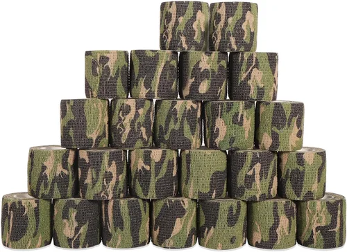 Vista 14 de 24 rollos de vendaje elástico autoadhesivo de 1 pulgada, vendaje cohesivo transpirable no tejido, envoltura veterinaria para perros, esguinces