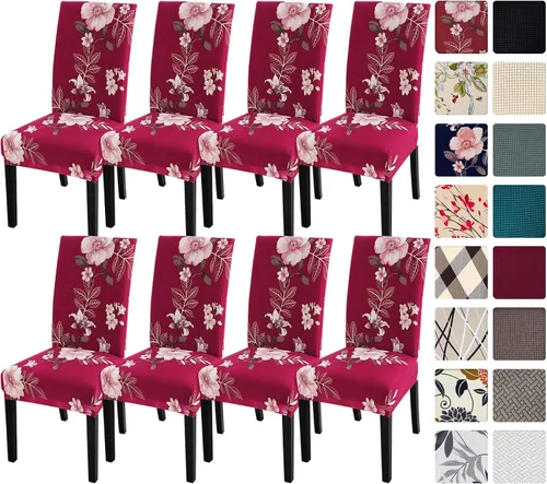 Vista 33 de SearchI - Juego de 2 fundas protectoras para sillas Parson de comedor, de elastano, súper ajuste, elástico, extraíble y lavable, para cocina