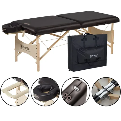 Vista 2 de Master Massage Balboa Pro - Mesa de masaje portátil de 30 pulgadas, cama de belleza y pestañas, mesa de tatuaje plegable y plegable de madera