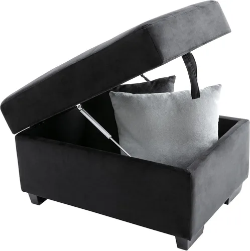 Vista 14 de Sofá cama modular reversible de 87 pulgadas de ancho, juego de muebles de sala de estar, sofá cama esquinero de 4 plazas con cama extraíble, otomana