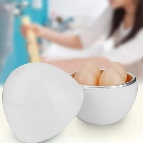 Vista 5 de Olla de huevos para microondas, caldera de huevos, capacidad de huevos, microondas para huevos duros, olla de huevos, vaporera para 4 huevos