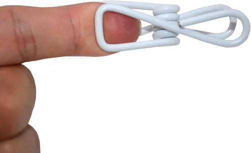 Vista 2 de 30 clips blancos de viruta de 2 pulgadas, revestimiento de PVC, alta elasticidad, alfileres de ropa, clips para alimentos y clips para bolsas