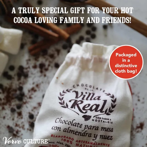 Vista 6 de Verve Culture 's Villa Real Mexican Chocolate, 10 discos Almendra, peso neto 17.64oz Auténticos discos mexicanos de chocolate caliente