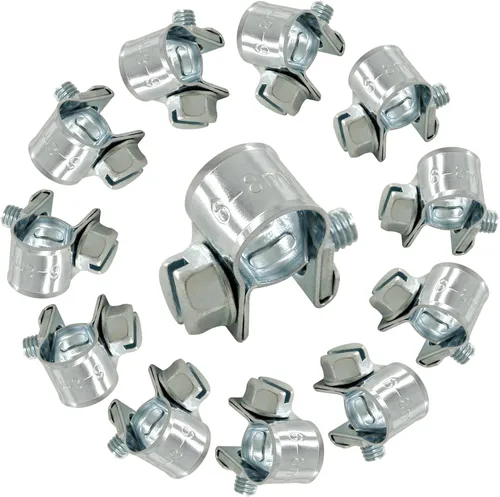Vista 5 de 12 piezas, abrazaderas para línea de gas (6-8 mm), abrazaderas ajustables para manguera de combustible con revestimiento de zinc, abrazaderas