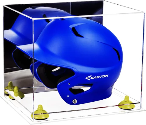 Vista 59 de Better Display Cases Vitrina acrílica para casco de bateo de béisbol con espejo, elevadores rosados, montaje en pared y base de espejo (V22/A012)