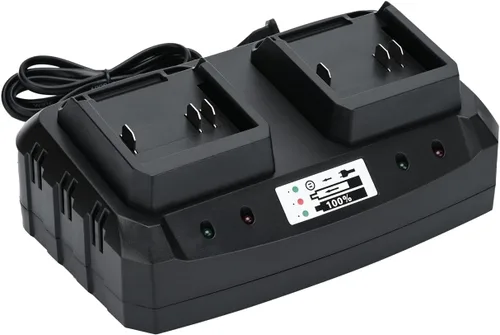 Base de Carga Rápida de Doble Puerto de 21 V, Cargador Dual Rápido Compatible con Batería de Iones de Litio de 21 V de SHINTYOOL (Batería No