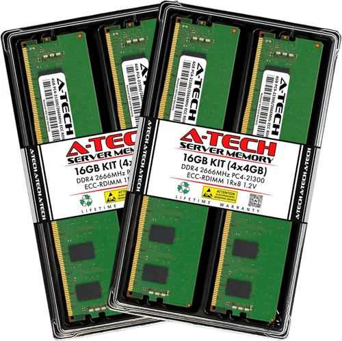 Vista 93 de A-Tech 4GB DDR4 2133MHz PC4-17000 ECC RDIMM 1Rx8 Single Rank 1.2V ECC Registered DIMM de 288 pines Módulo de actualización de memoria RAM