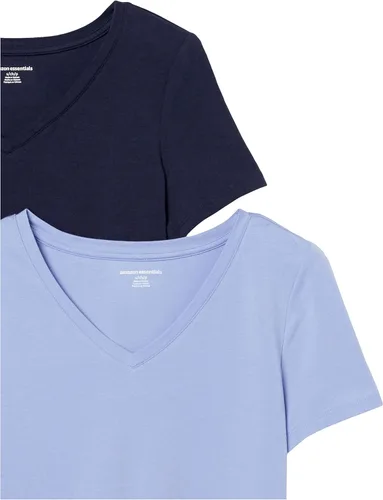 Vista 8 de Tienda Essentials Women's Regular-Fit Short-Sleeve T-Shirt (Crewneck and V-Neck Options), Multipacks