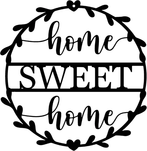Vista 8 de Letrero de metal para decoración de pared con texto en inglés «Home Sweet Home» para regalo, decoración interior del hogar, dormitorio, sala