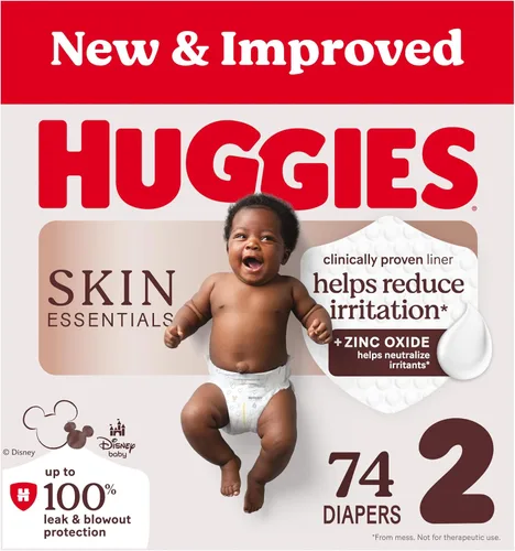 Vista 30 de Huggies Pañales talla 1, pañales Skin Essentials para bebé, talla 1 (8-14 libras), 84 unidades, el embalaje puede variar