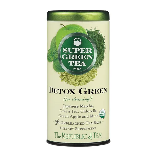 The Republic of Tea – Té Detox SuperGreen Orgánico, 36 bolsas de té, sin gluten
