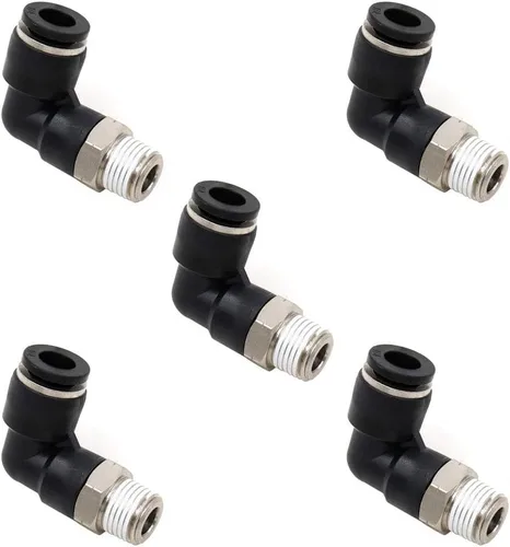 Vista 24 de CEKER 1/2 Codo Macho Conexiones de Líneas Aéreas de Empuje Ajustes de Conexión de Empuje de 90 Grados Ajustes de Aire, PL 1/2 Tubo Od x 1/2" NPT